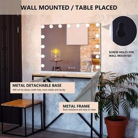 img 1 attached to Enhance Your Glamour: Moon Moon Hollywood Vanity Mirror with Adjustable LED Lights & Lighted Makeup Table Set