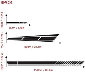 img 3 attached to Эллиот Джона 6X полосатые наклейки из винила для боковых панелей автомобиля, капота и зеркала заднего вида.