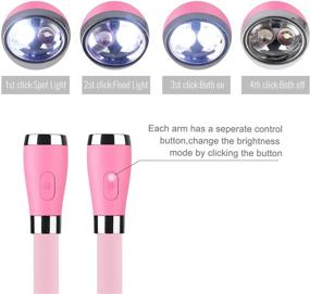 img 1 attached to SingHong LED Neck Book Light - USB Rechargeable, Hands-Free, 4 LED Bulbs, 4 Adjustable Brightness Levels - Ideal for Bedside Reading, Car Reading Lamp (Pink)