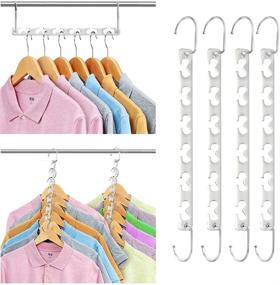 img 1 attached to 👕 12 Pack of Sturdy Metal Magic Clothing Hangers - Space Saving Wardrobe Closet Organizer with Cascading Hanger Design