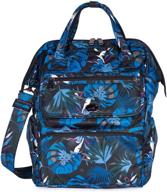🎒 lug women's convertible tote backpack, botanical black, one size, model 7790 logo