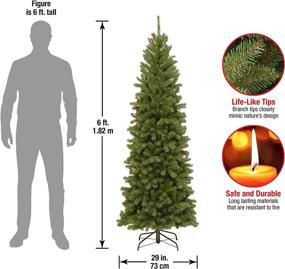 img 2 attached to 6-Foot Green Artificial Slim Christmas Tree by National Tree Company - North Valley Spruce, Includes Stand