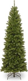 img 4 attached to 6-Foot Green Artificial Slim Christmas Tree by National Tree Company - North Valley Spruce, Includes Stand