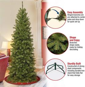 img 1 attached to 6-Foot Green Artificial Slim Christmas Tree by National Tree Company - North Valley Spruce, Includes Stand