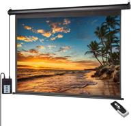 🎥 100 inch 16:9 hd diagonal motorized projector screen - indoor and outdoor electric move screen with remote control for home theater, office, and family use (black) logo