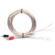 высококачественный кабель для динамиков gaozo 18 awg 6 футовый, пара с мужскими разъёмами rca - черный/красный - улучшите звуковой опыт! логотип