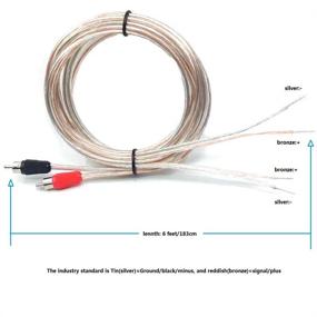 img 2 attached to Высококачественный кабель для динамиков Gaozo 18 AWG 6 футовый, пара с мужскими разъёмами RCA - черный/красный - Улучшите звуковой опыт!