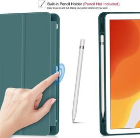 img 1 attached to 📱 Soke New iPad 10.2 Case with Pencil Holder for iPad 9th Gen 2021/8th Gen 2020/7th Gen 2019 - Premium Shockproof Case with Soft TPU Back Cover & Auto Sleep/Wake, BookTeal