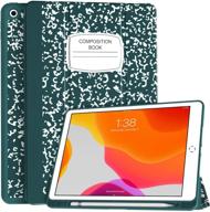 📱 soke new ipad 10.2 case with pencil holder for ipad 9th gen 2021/8th gen 2020/7th gen 2019 - premium shockproof case with soft tpu back cover & auto sleep/wake, bookteal logo
