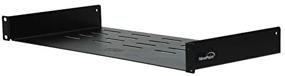 img 1 attached to NavePoint 1U Black Vented Rack Tray Shelves - Universal Design, 8 Inches (210mm Deep), No Lip