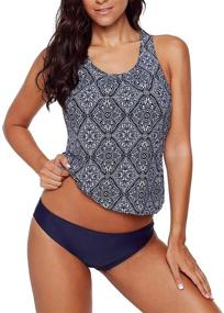 img 3 attached to Blugibedramsh Tankini Swimsutis Printed Swimwear Women's Clothing in Swimsuits & Cover Ups