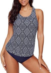 img 4 attached to Blugibedramsh Tankini Swimsutis Printed Swimwear Women's Clothing in Swimsuits & Cover Ups