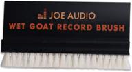 premium wet-goat natural fine goat hair lp vinyl record cleaner | anti-static brush with storage case - black logo