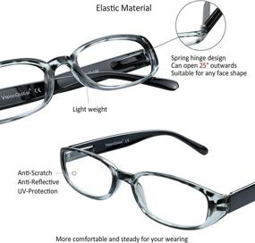 img 3 attached to 👓 4 Pairs Spring Hinge Reading Glasses, Blue Light Blocking Glasses for Women and Men - 4 Color Options, +1.50 Magnification