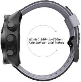 img 1 attached to 🌚 NotoCity Suunto 7/Suunto 9 Soft Silicone Band - Replacement Wristband for Men and Women Sports Watch Strap (Black-Gray)