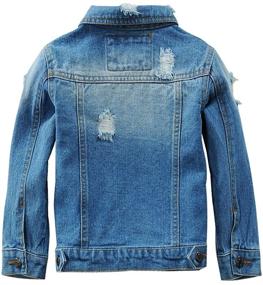 img 3 attached to SITENG Boys Kids Denim Jacket with Ripped Design and 100% Cotton Outwear for Fall Season