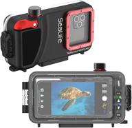 📸 black sealife scuba case for underwater smartphones - waterproof photography, easy camera control, leak alarms - excluding light logo