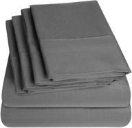 🛏️ premium quality bed sheet set - sweet home collection 6 piece 1500 thread count fine microfiber deep pocket set with additional pillow cases - queen size - elegant gray shade - great value logo