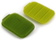 joseph joseph cleantech reusable sponge scrubbers: hygienic, quick-dry, 2-pack in green logo