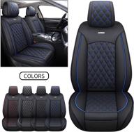 yiertai car front seat covers with waterproof leather airbag compatible universal cushions fit for chevy mazda lexus subaru hyundai vehicle sedan suv truck(2 pcs front logo