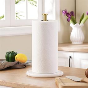 img 3 attached to 🧻 KES Gold Paper Towel Holder - Kitchen Standing Roll Holder with Marble Base, Brushed Brass Finish for Standard or Jumbo-Sized Rolls (Model: KPH100-BZ)