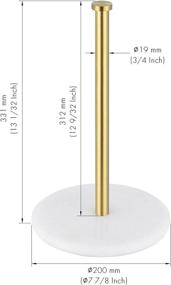 img 2 attached to 🧻 KES Gold Paper Towel Holder - Kitchen Standing Roll Holder with Marble Base, Brushed Brass Finish for Standard or Jumbo-Sized Rolls (Model: KPH100-BZ)