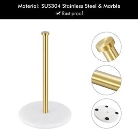 img 1 attached to 🧻 KES Gold Paper Towel Holder - Kitchen Standing Roll Holder with Marble Base, Brushed Brass Finish for Standard or Jumbo-Sized Rolls (Model: KPH100-BZ)