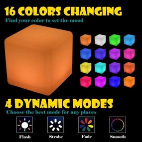 img 2 attached to Chakev LED Cube Lights: Rechargeable Tesseract Cube Lamp for Kids Night Light, Dimmable RGB Mood Light with Remote Control - Ideal Christmas Gifts & Home Decor in 16 colors