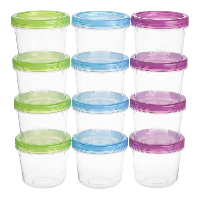 Mosville Small Containers with Lids - 6 Sets, 4 OZ Reusable and