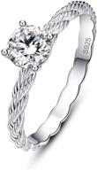 💍 avecon bridal 925 sterling silver sparkling round white cz solitaire promise band ring size 8 logo