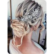 catery silver crystal pearl hair vine: gorgeous bridal headpiece for women's wedding hairstyles logo