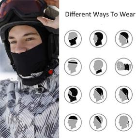 img 2 attached to 🧣 Thick and Breathable Winter Outdoor Sheep Wool Face Mask - Windproof Ski Neck Warmer Gaiter for Hiking, Cycling, Skiing, and Snowboarding - Black