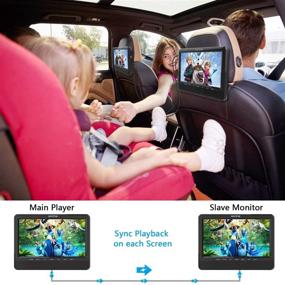 img 3 attached to 🚗 WONNIE 10'' Car Dual Portable DVD Players, High-definition 1024x800 LCD TFT, USB/SD/MMC Card Readers, Long-lasting 5 Hour Rechargeable Battery, Enhanced Stereo Sound, Region-Free, AV Out & In