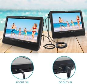 img 1 attached to 🚗 WONNIE 10'' Car Dual Portable DVD Players, High-definition 1024x800 LCD TFT, USB/SD/MMC Card Readers, Long-lasting 5 Hour Rechargeable Battery, Enhanced Stereo Sound, Region-Free, AV Out & In