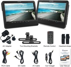 img 2 attached to 🚗 WONNIE 10'' Car Dual Portable DVD Players, High-definition 1024x800 LCD TFT, USB/SD/MMC Card Readers, Long-lasting 5 Hour Rechargeable Battery, Enhanced Stereo Sound, Region-Free, AV Out & In