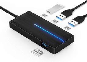 img 4 attached to GARMESE USB 3.0 Hub 4-Port - High-Speed Ultra Slim Data Splitter with 🔌 LED Indicator for MacBook, XPS, Chromebook, PC, USB Flash Drive, Mouse, Keyboard, and More