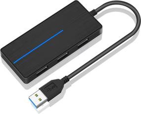 img 3 attached to GARMESE USB 3.0 Hub 4-Port - High-Speed Ultra Slim Data Splitter with 🔌 LED Indicator for MacBook, XPS, Chromebook, PC, USB Flash Drive, Mouse, Keyboard, and More