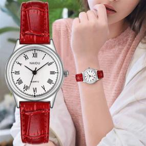 img 3 attached to Womens Leather Strap Watch Girlfriend