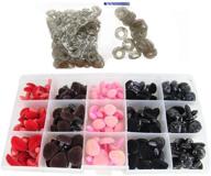 versatile 140pcs triangle flocking safety noses eyes with washers for bear doll animal puppet crafts - diy sewing crafting buttons [4 sizes 11-16mm] логотип