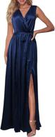 👗 exquisite homophony women's deep v neck sleeveless satin maxi dress – captivating style for homecoming, beach party & more! logo