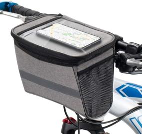 img 4 attached to WOTOW Bike Handlebar Bag, Front Basket with Thermal Insulation, Storage Pack for Frame Tube, Touch Screen Phone Holder, Reflective Stripe, Mesh Pockets - 2.75L Capacity for Cycling & Outdoor Activities