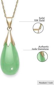 img 3 attached to 💎 Elegant Natural Jade Necklace Pendant in Luxurious 10K Gold