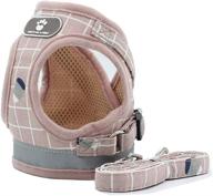 🐾 goocky pink plaid dog cat harness vest | breathable leash set with safety softness & 2 metal buckles | ideal for kitties & puppies logo