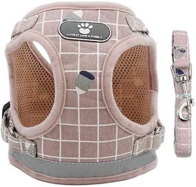 img 3 attached to 🐾 Goocky Pink Plaid Dog Cat Harness Vest | Breathable Leash Set with Safety Softness & 2 Metal Buckles | Ideal for Kitties & Puppies