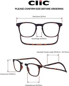 img 1 attached to 👓 CliC Magnetic Reading Glasses, Computer Readers, Replaceable Lens, Adjustable Temples - Manhattan Tortoise with 2.00 Magnification for Enhanced SEO