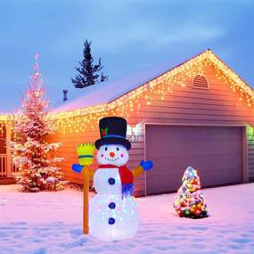 img 2 attached to 🎅 Artiflr LED Light Christmas Inflatable Snowman Decoration for Indoor Outdoor Yard Garden Decor - Christmas Inflatables