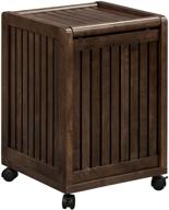 🧺 newridge home goods abingdon mobile rolling laundry hamper: solid wood with lid, espresso color, one size - convenient and stylish solution for laundry organization! логотип