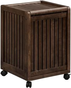 img 2 attached to 🧺 NewRidge Home Goods Abingdon Mobile Rolling Laundry Hamper: Solid Wood with Lid, Espresso color, One Size - Convenient and Stylish Solution for Laundry Organization!