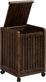 img 1 attached to 🧺 NewRidge Home Goods Abingdon Mobile Rolling Laundry Hamper: Solid Wood with Lid, Espresso color, One Size - Convenient and Stylish Solution for Laundry Organization!