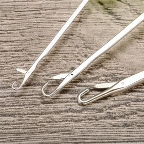 img 2 attached to 🧶 Maxdot Latch Hook Kit Crochet Needle Set: 5 Hair-Saving Hooks for Various Styles
